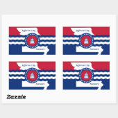 Flag Jefferson City, Missouri rechteckiger Stick Rechteckiger Aufkleber (Blatt)