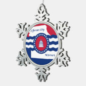 Flag Jefferson City, Missouri Snowflake Pewter Schneeflocken Zinn-Ornament (Rechts)