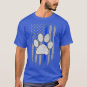 Flag K9 Paw ThBlue Line T-Shirt (Vorderseite)
