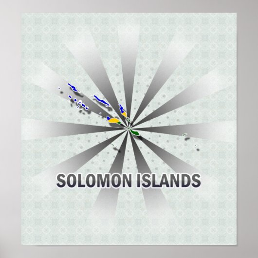 Flag-Karte der Salomonen 2.0 Poster (Vorne)