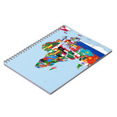 Flag-Karte der Welt 2 Notizblock (Linke Seite)