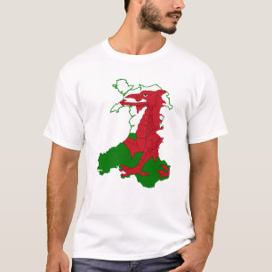 Flag-Karte des Wales-T - Shirt