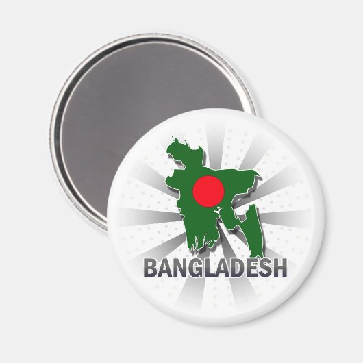 Flag Karte für Bangladesch 2.0 Magnet (Vorderseite/Rückseite)