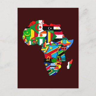 Flag-Karte für neue afrikanische Landesflaggen in Postkarte