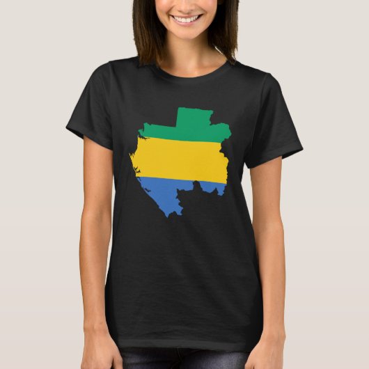Flag-Karte Gabuns T-Shirt (Vorderseite)