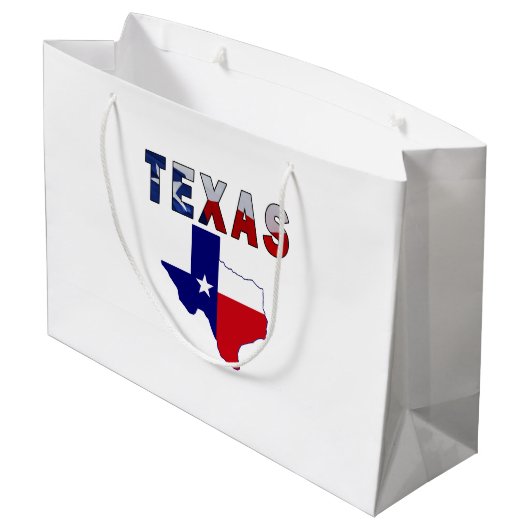 Flag-Karte mit Texas Große Geschenktüte (Rückseite Schrägansicht)