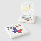 Flag-Karte mit Texas Steinuntersetzer (Seitenansicht)