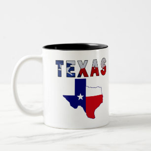 Flag-Karte mit Texas Zweifarbige Tasse