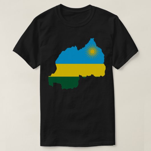 Flag-Karte Ruandas T-Shirt (Design vorne)
