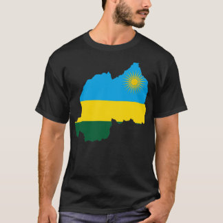 Flag-Karte Ruandas T-Shirt