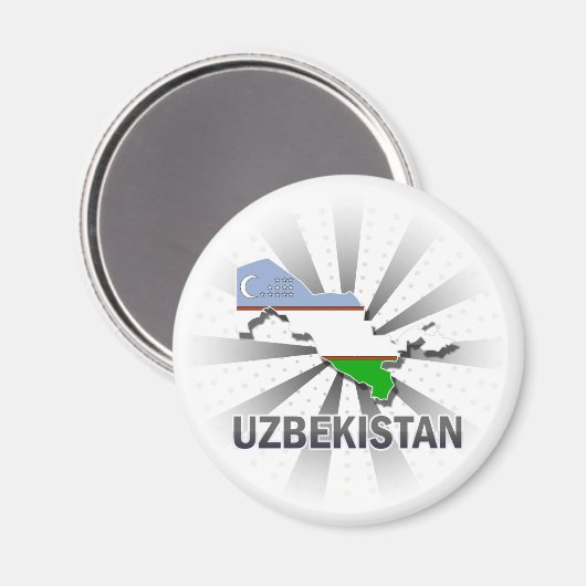 Flag-Karte Usbekistan 2.0 Magnet (Vorderseite/Rückseite)