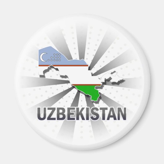 Flag-Karte Usbekistan 2.0 Magnet (Vorne)