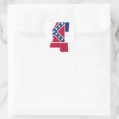 Flag-Karte von Mississippi Quadratischer Aufkleber (Tasche)
