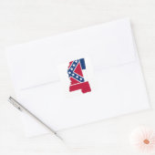 Flag-Karte von Mississippi Quadratischer Aufkleber (Umschlag)