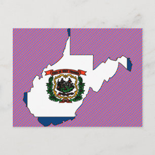Flag-Karte West Virginia Postkarte