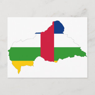Flag-Karte Zentralafrikas, CF Postkarte
