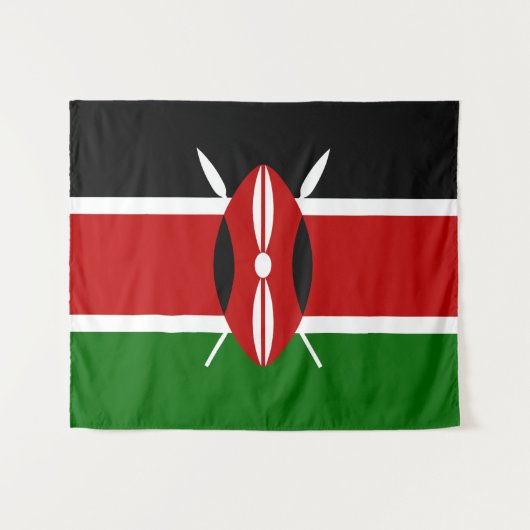 Flag Kenya Tapestry Wandteppich (Vorderseite (Horizontal))
