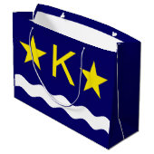 Flag Kinshasa, Kongo Große Geschenktasche Geschenktüte (Rückseite Schrägansicht)