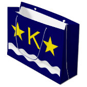 Flag Kinshasa, Kongo Große Geschenktasche Geschenktüte (Vorderseite Schrägansicht)