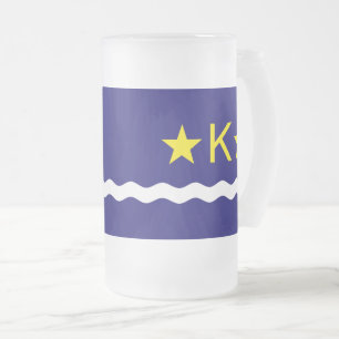 Flag Kinshasa, Kongo, Tasse für Mattiertes Glasbäe