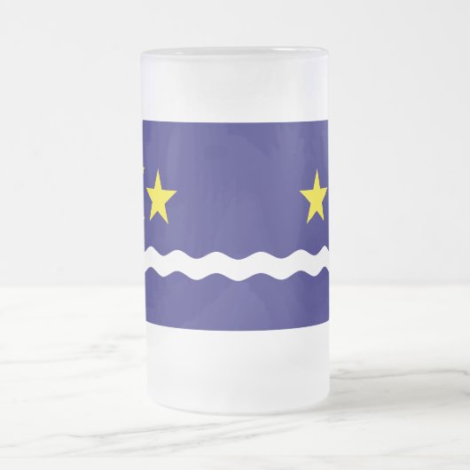 Flag Kinshasa, Kongo, Tasse für Mattiertes Glasbäe (Mittel)