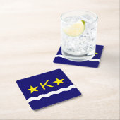 Flag Kinshasa, Kongoblatt-Untersetzer Rechteckiger Pappuntersetzer (Vor Ort)