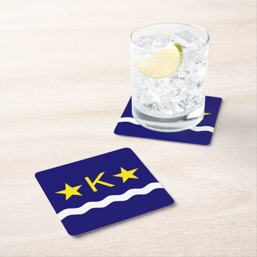 Flag Kinshasa, Kongoblatt-Untersetzer Rechteckiger Pappuntersetzer (Vor Ort)