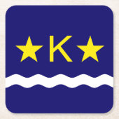 Flag Kinshasa, Kongoblatt-Untersetzer Rechteckiger Pappuntersetzer (Vorderseite)