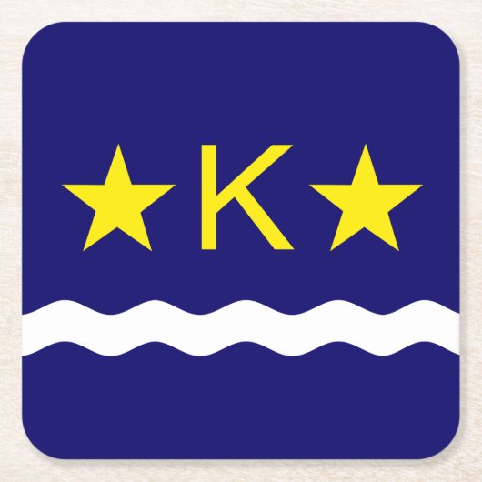 Flag Kinshasa, Kongoblatt-Untersetzer Rechteckiger Pappuntersetzer (Vorderseite)