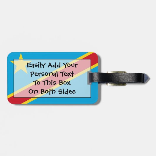 Flag Kongo Easy ID Personal Gepäckanhänger (Rückseite horizontal)