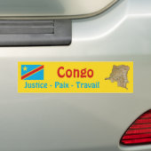 Flag Kongo-Kinshasa + Autoaufkleber Karte (Auf Auto)