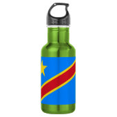 Flag Kongo Kinshasa Edelstahlflasche (Vorderseite)