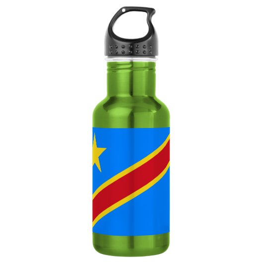 Flag Kongo Kinshasa Edelstahlflasche (Vorderseite)
