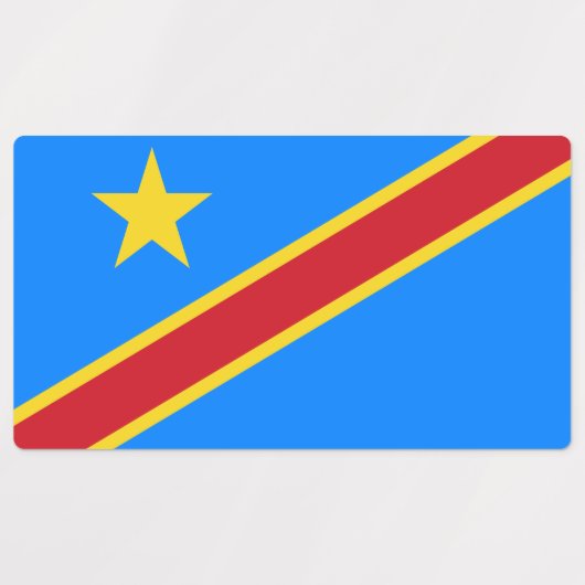 Flag Kongo Kinshasa Etiketten (Design 1)