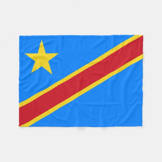 Flag Kongo Kinshasa Fleecedecke (Vorderseite (Horizontal))