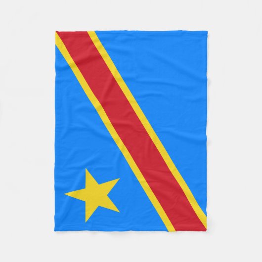 Flag Kongo Kinshasa Fleecedecke (Vorderseite)