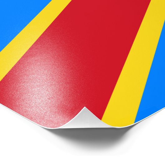Flag Kongo Kinshasa Fotodruck (Ecke)