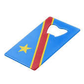 Flag Kongo Kinshasa Geldbeutel Flaschenöffner (Vorderseite Schrägansicht)