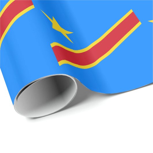 Flag Kongo Kinshasa Geschenkpapier (Rolleneckpunkt)