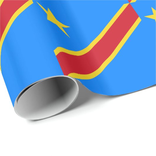 Flag Kongo Kinshasa Geschenkpapier (Rolleneckpunkt)
