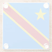 Flag Kongo Kinshasa Glasuntersetzer (Rückseite)