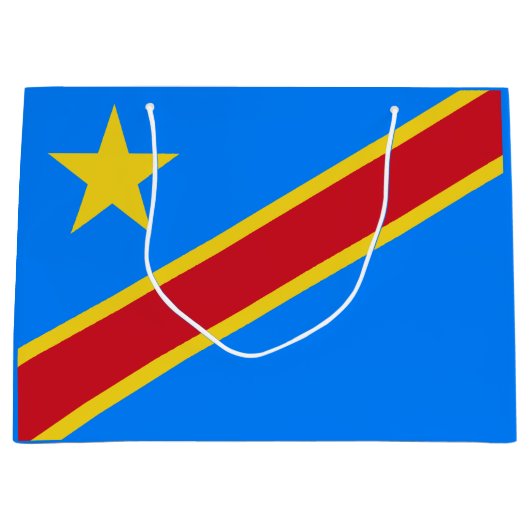 Flag Kongo Kinshasa Große Geschenktüte (Vorderseite)