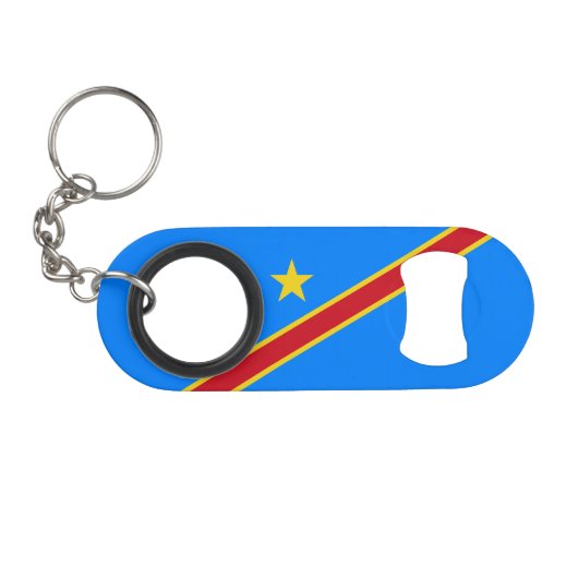 Flag Kongo Kinshasa Mini Flaschenöffner (Vorderseite (Horizontal))