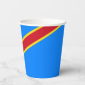 Flag Kongo Kinshasa Pappbecher (Rückseite)