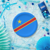 Flag Kongo Kinshasa Pappteller (Party)