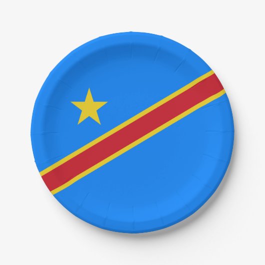 Flag Kongo Kinshasa Pappteller (Vorderseite)