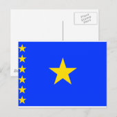 Flag Kongo Kinshasa Postkarte (Vorne/Hinten)