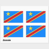 Flag Kongo Kinshasa Rechteckiger Aufkleber (Blatt)