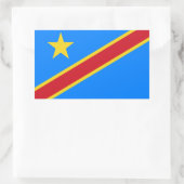 Flag Kongo Kinshasa Rechteckiger Aufkleber (Tasche)