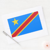 Flag Kongo Kinshasa Rechteckiger Aufkleber (Umschlag)